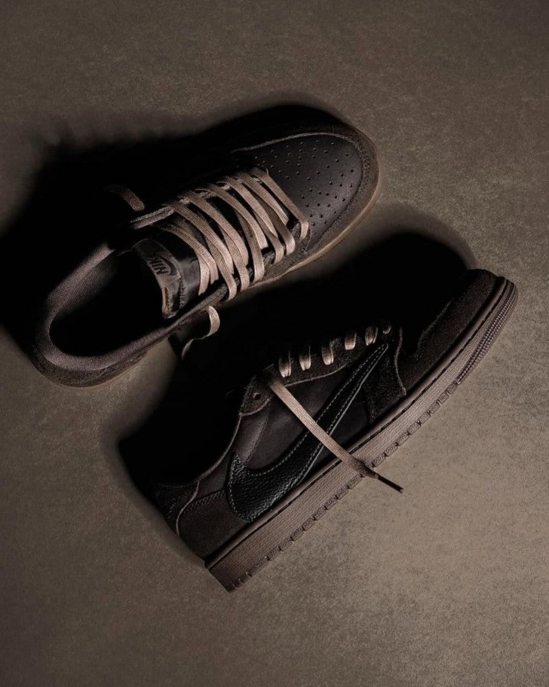 Travis scott x e Air jordan 1 low velvet brown semi ua