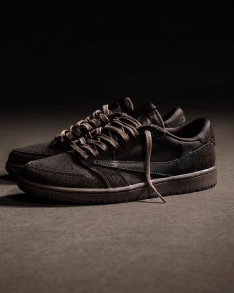 Travis scott x e Air jordan 1 low velvet brown semi ua