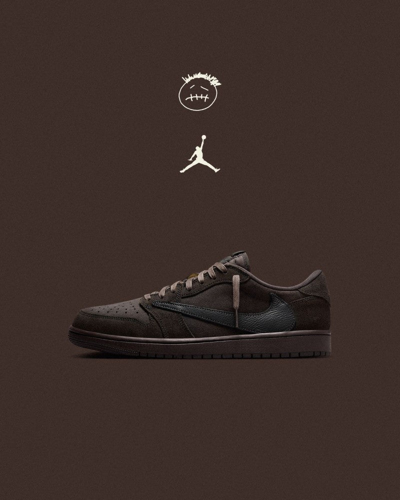 Travis scott x e Air jordan 1 low velvet brown semi ua