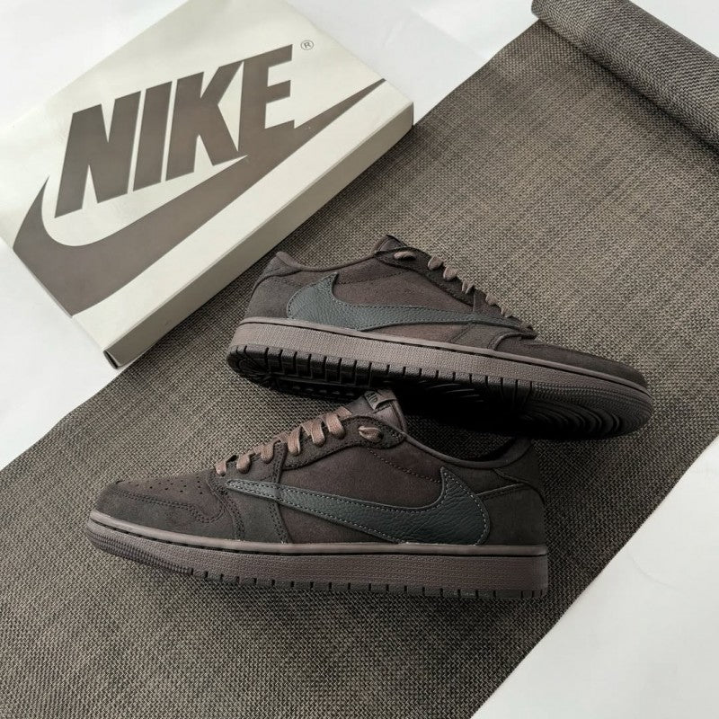 Travis scott x e Air jordan 1 low velvet brown semi ua