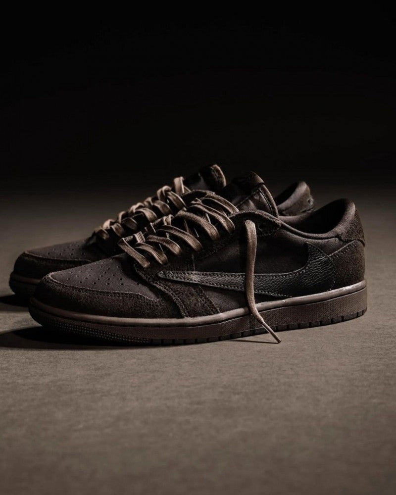 Travis scott x e Air jordan 1 low velvet brown semi ua