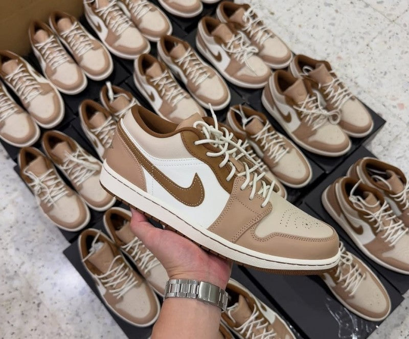 Nik ee Air Jordan 1 Low SE Hemp Light British Tan Brown 208
