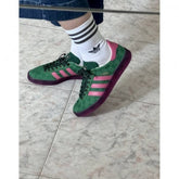 Adida ss x gazelle original gg canvas green pink