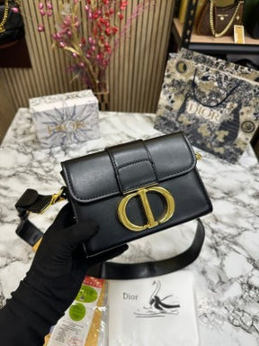 CHRISTIAN DIO  R MONTAIGNE HANDBAG WITH OG BOX DUST BAG & CARRY BAG [BLACK]