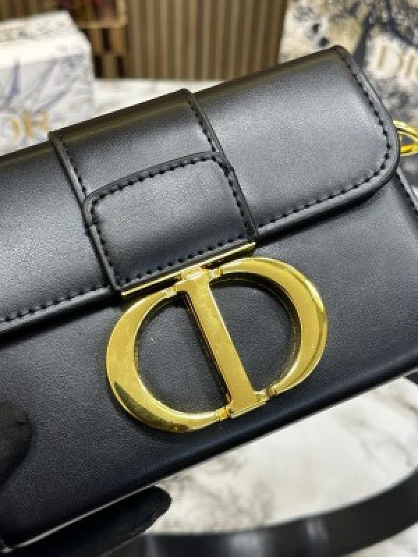 CHRISTIAN DIO  R MONTAIGNE HANDBAG WITH OG BOX DUST BAG & CARRY BAG [BLACK]