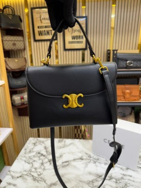 Celine Triomphe Classic Bag With Box And Dust Bag (Black)