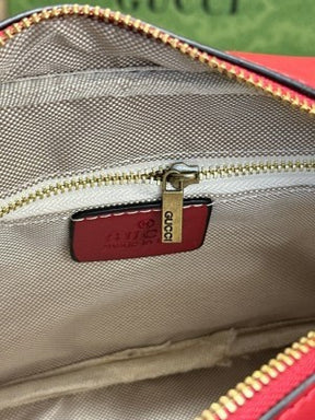 GUCC  I SOHO LEATHER HANDBAG WITH OG BOX AND DUST (RED) (S5)