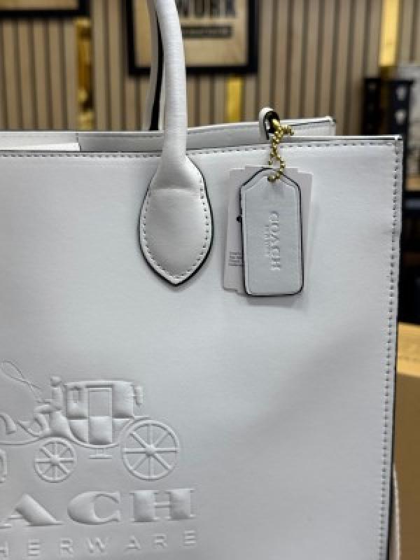 Coach  Ace  Tote  Bag  Carryall  With  Box  And  Dust  Bag  (Full  White)
