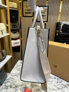Coach  Ace  Tote  Bag  Carryall  With  Box  And  Dust  Bag  (Full  White)