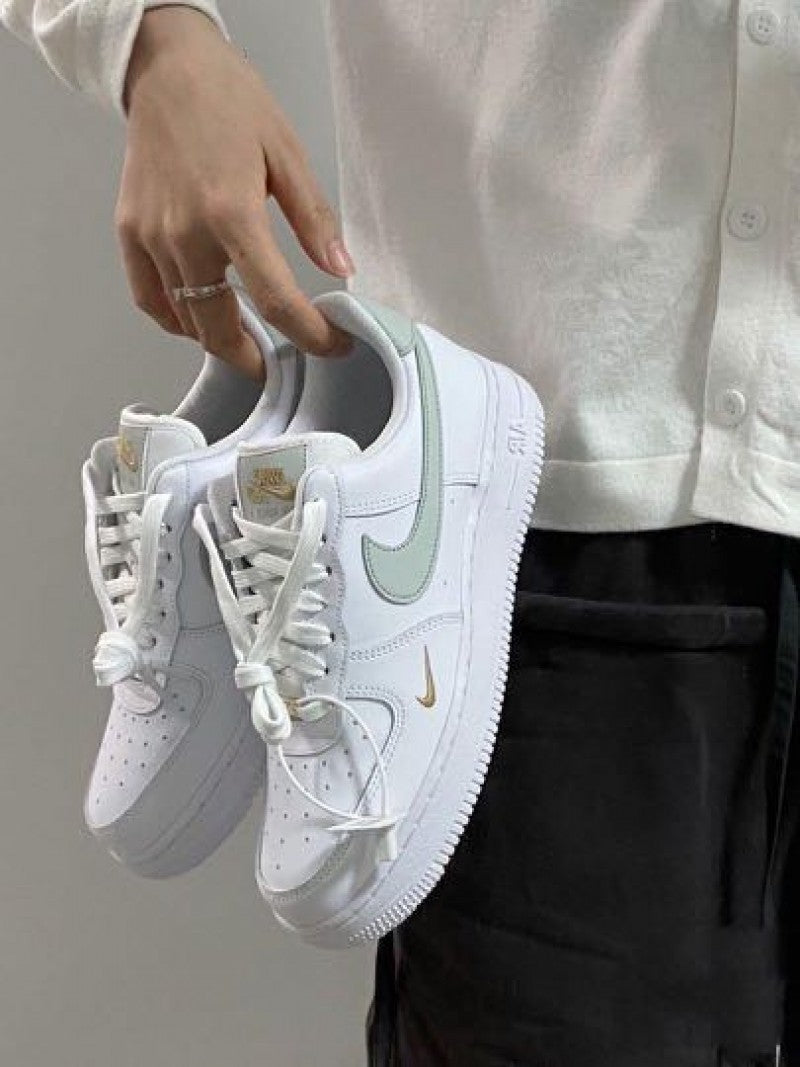 Nik.e Airforce 1 Low Mini Swoosh White Grey Gold