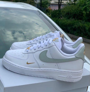 Nik.e Airforce 1 Low Mini Swoosh White Grey Gold