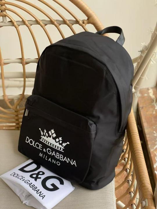 Dolce  &  Gabbana  Nylon  Black  Red  CrossUnisex  Backpack  With  Dust  Bag  DG922  Black  Black