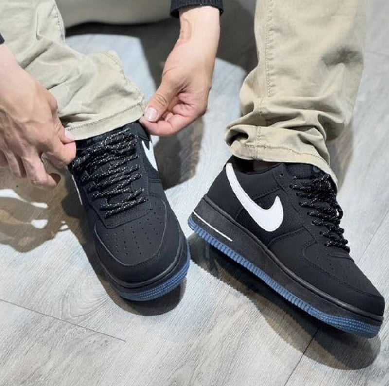 Nik ee Airforce 1 Low Black Anthracite Reflective Swoosh