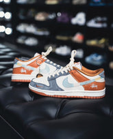 NIKEE SB DUNK STUSSY GREY ORANGE 2025