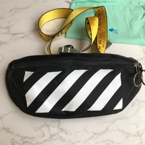 Off White Binder Nylon Waist Fannypack Track Belt Bag With Dust Bag (1955 1)