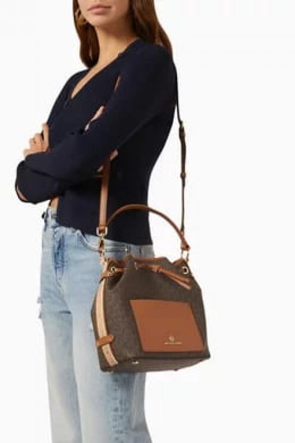 Michael  Kors  Maeve  Medium  Bucket  Bag  With  Dust  Bag  Coffee  Brown  100829