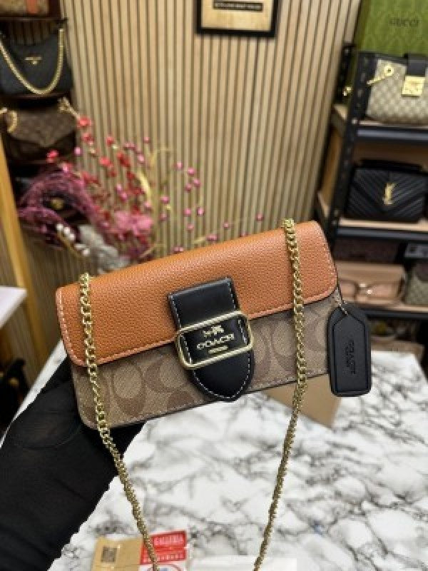 COAC  H MORGAN CROSSBODY WITH OG DUST BAG & BOX PREMIUM QUALITY [ LIGHT COFFEE]