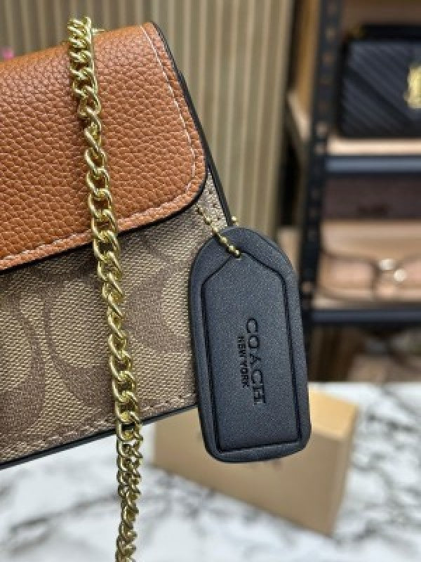 COAC  H MORGAN CROSSBODY WITH OG DUST BAG & BOX PREMIUM QUALITY [ LIGHT COFFEE]