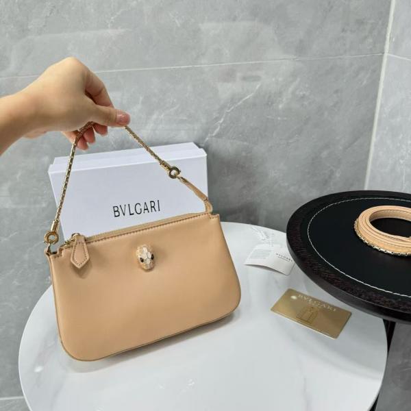 Bvlgari Serpenti Forever Clutch Apricot With OG Box & Dust Bag 837 Apricot