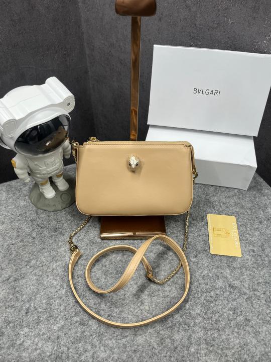Bvlgari Serpenti Forever Clutch Apricot With OG Box & Dust Bag 837 Apricot