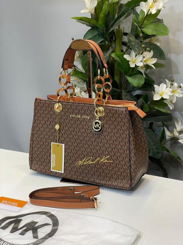 Michael  Kors Cynthia Signature Bag With Dust Bag (5340 Coffee Brown)