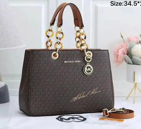 Michael  Kors Cynthia Signature Bag With Dust Bag (5340 Coffee Brown)
