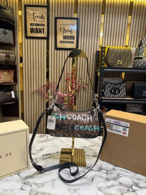 COACH  PREMIUM  SLING  BAG  WITH  DOUBLE  BOX  AND  DUST  BAG  INCLUDING  CARRYBAG  (BROWN  GRAFFITI)