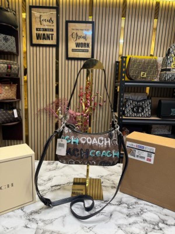 COACH  PREMIUM  SLING  BAG  WITH  DOUBLE  BOX  AND  DUST  BAG  INCLUDING  CARRYBAG  (BROWN  GRAFFITI)