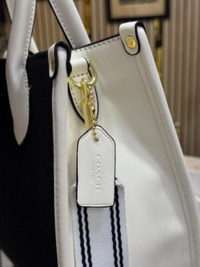 Coach  Signature  Canvas  Shoulder  Bag  Tote  With  CarryBag  (Black)
