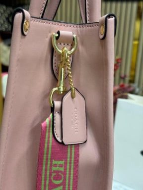 Coach  Signature  Canvas  Shoulder  Bag  Tote  With  CarryBag  (Pink)