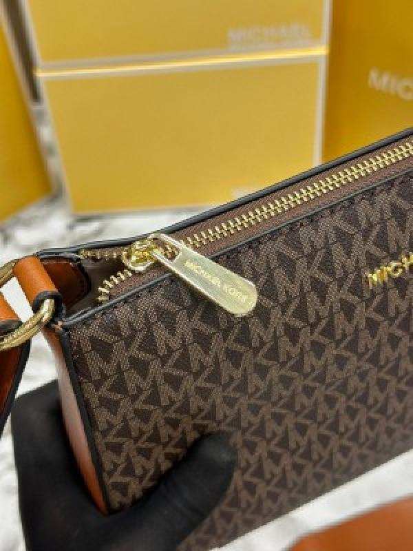 MICHAEL  KORS JET SET TRAVEL CROSSBODY BAG WITH OG BOX AND DUST BAG WITH CARRY BAG PREMIUM QUALITY (BROWN) M7021