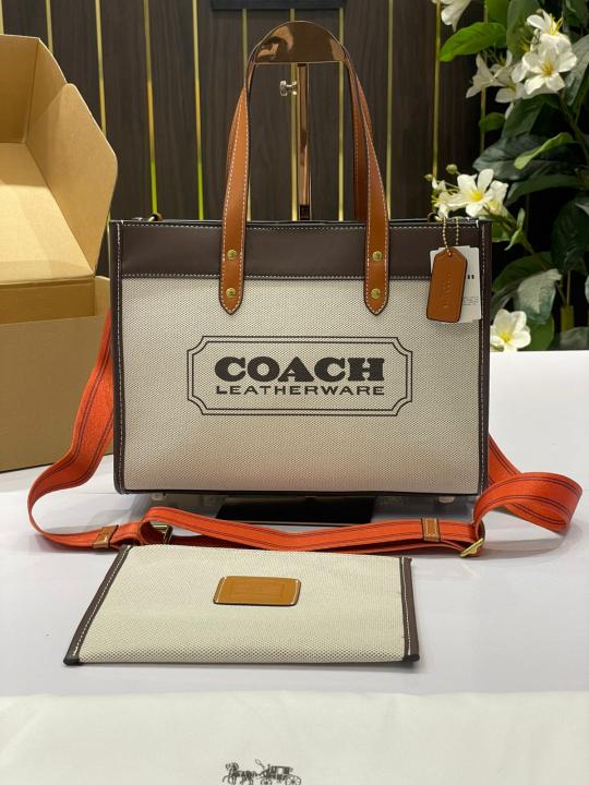 Coach  field  30  canvas  tote  bag  with  og  box