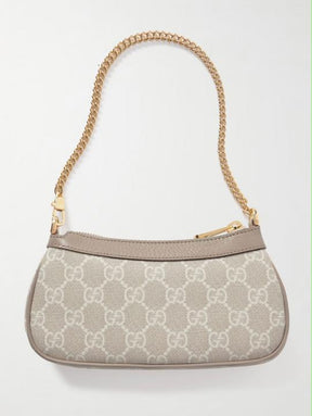 Gucci  Ophidia  Mini  GG  Canvas  Chain  Shoulder  Bag  With  OG  Box  &  Dust  Bag  88333  Beige