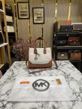 Michael  Kors Sheila Satchel Bag With Dust Bag (BIEGE BROWN)