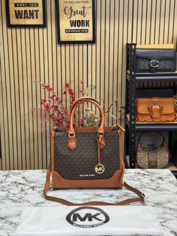 Michael  Kors Sheila Satchel Bag With Dust Bag (Brown)