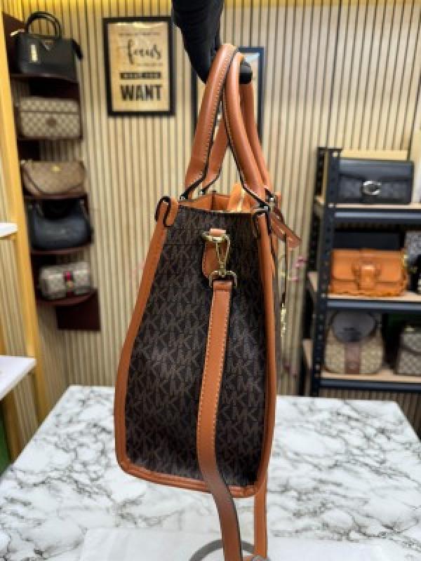 Michael  Kors Sheila Satchel Bag With Dust Bag (Brown)