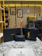 Yves Saint Laurent YSL Maxi Tote Bag With Wallet Including Box And Dust Bag (Black) DAMAGE BOX
