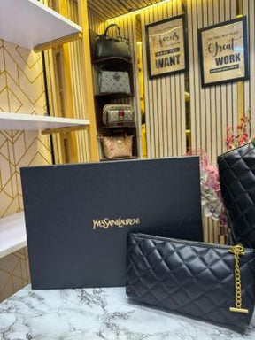 Yves Saint Laurent YSL Maxi Tote Bag With Wallet Including Box And Dust Bag (Black) DAMAGE BOX