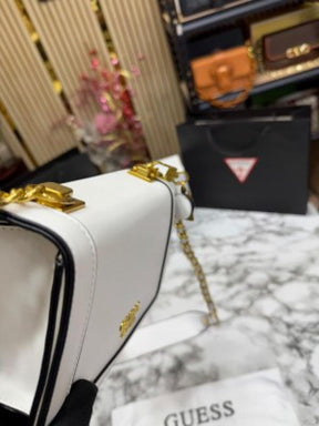 GUESS CONVERTIBLE XBODY HANDBAG WITH OG BOX AND DUST BAG WITH CARRY BAG PREMIUM QUALITY (WHITE) 1005