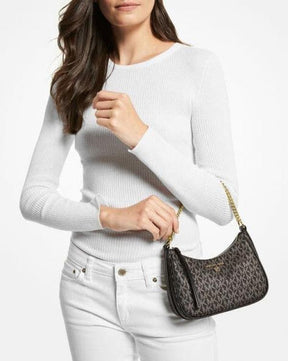 Michael  Kors  MK  Jet  Set  Charm  Small  Logo  Pochette  With  OG  Box  (5575  Black)