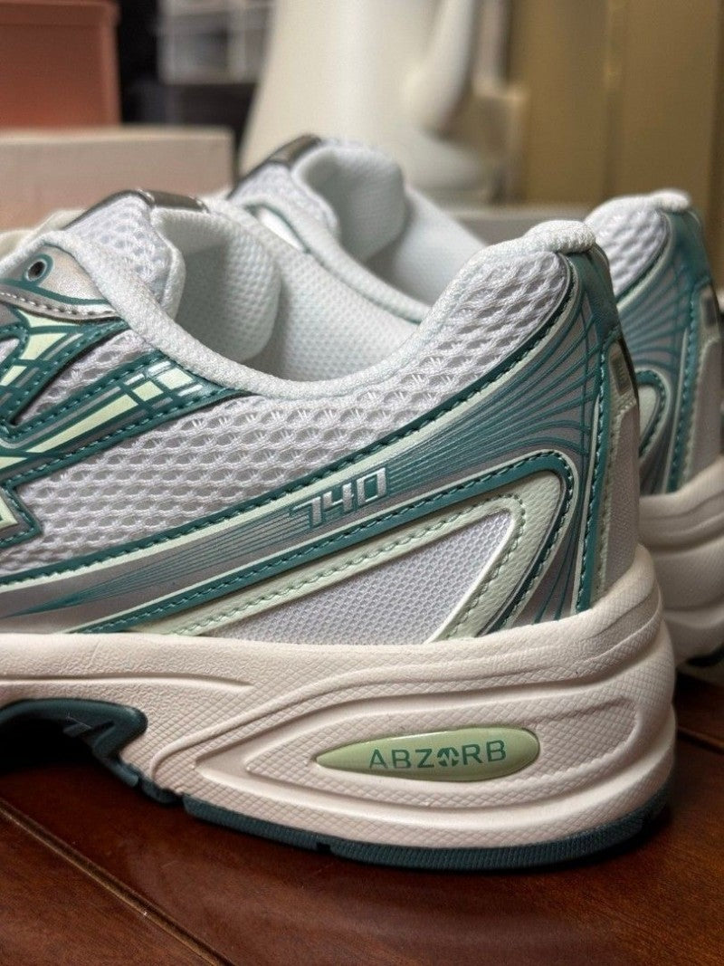 New Balance 740 Trainers White Marsh Green Casual Shoes