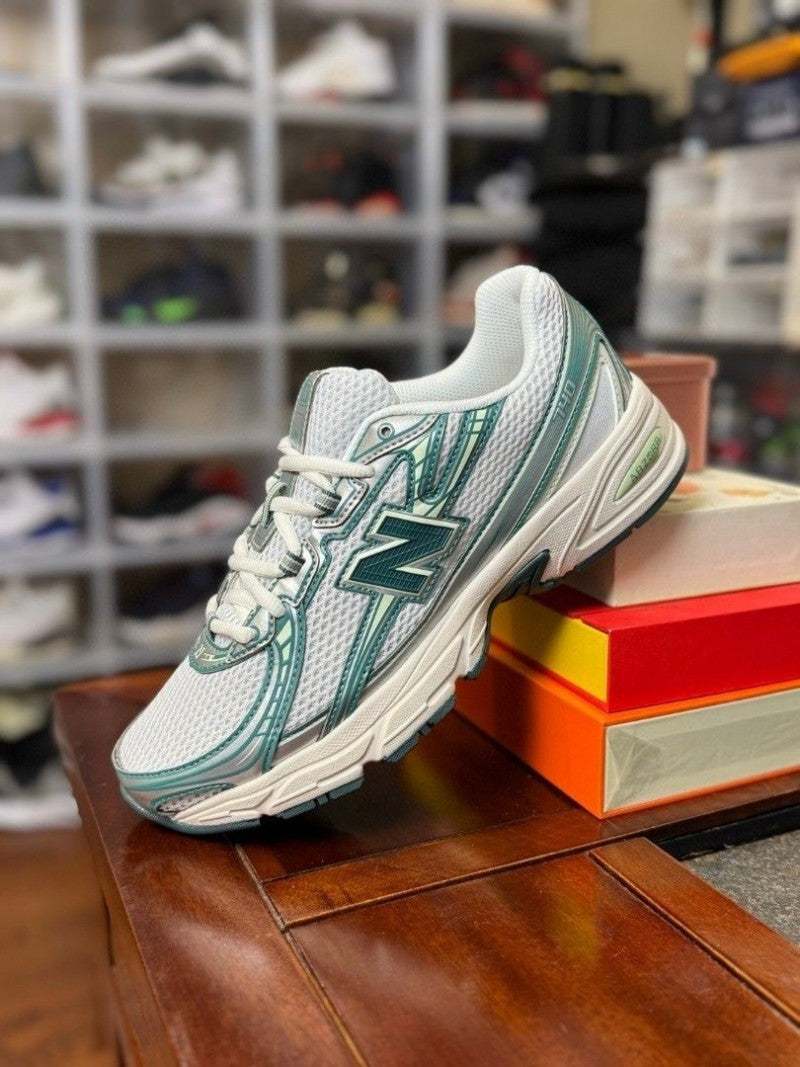 New Balance 740 Trainers White Marsh Green Casual Shoes