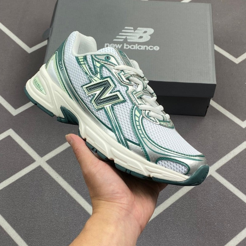 New Balance 740 Trainers White Marsh Green Casual Shoes