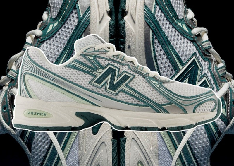 New Balance 740 Trainers White Marsh Green Casual Shoes