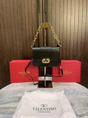 valentin  o garavani small vlogo oclock leather shoulder bag with box 512