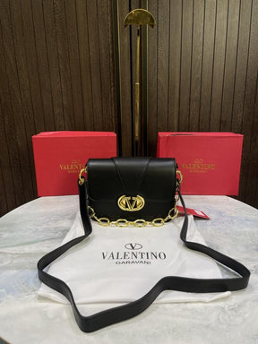 valentin  o garavani small vlogo oclock leather shoulder bag with box 512