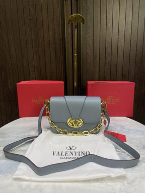 valentin  o garavani small vlogo oclock leather shoulder bag with box 513