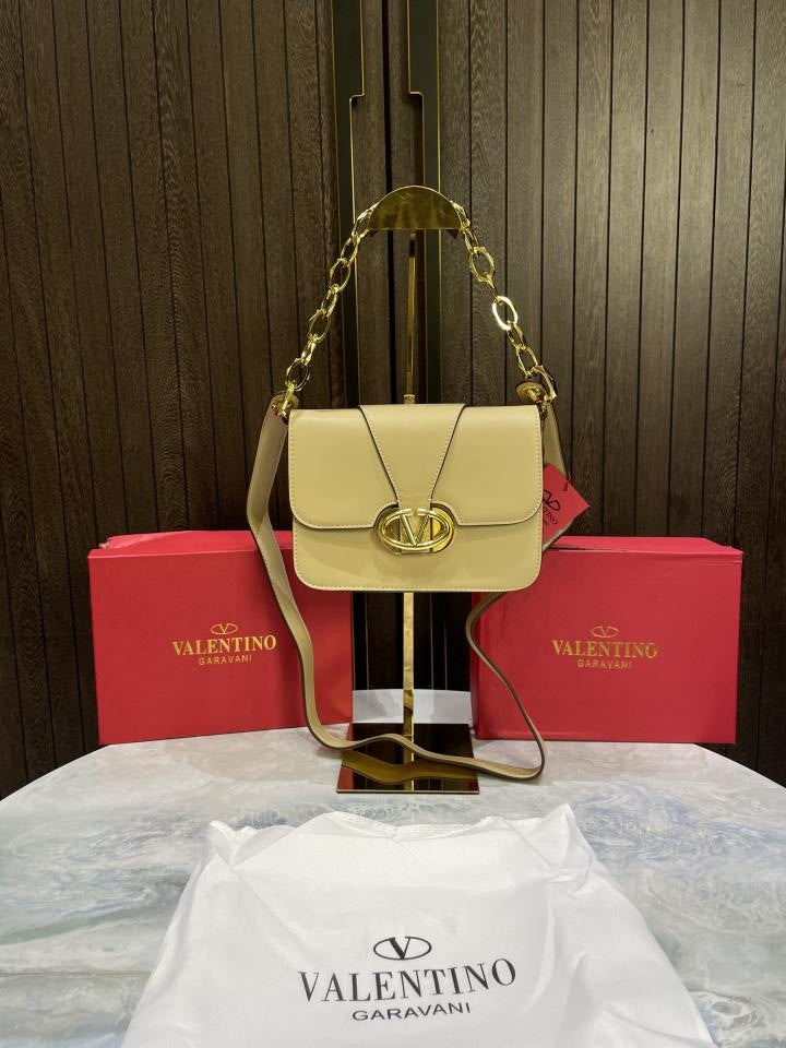 valentin  o garavani small vlogo oclock leather shoulder bag with box 514