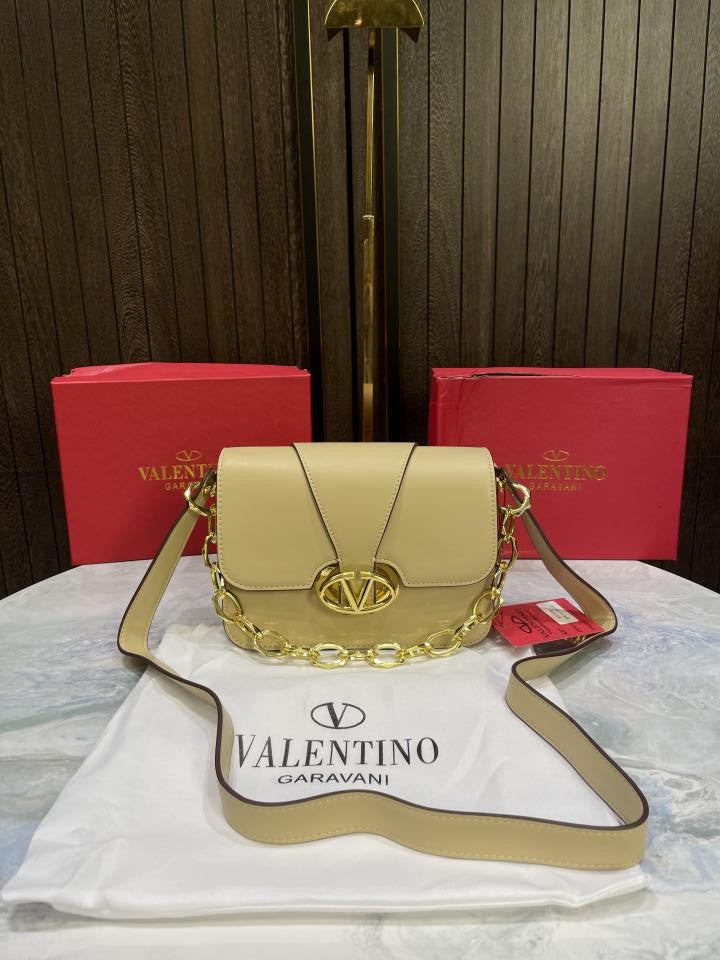 valentin  o garavani small vlogo oclock leather shoulder bag with box 514