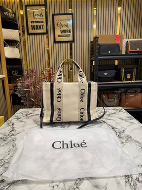 Chloe Premium Quality Handbag With Dust Bag (Cream Black)